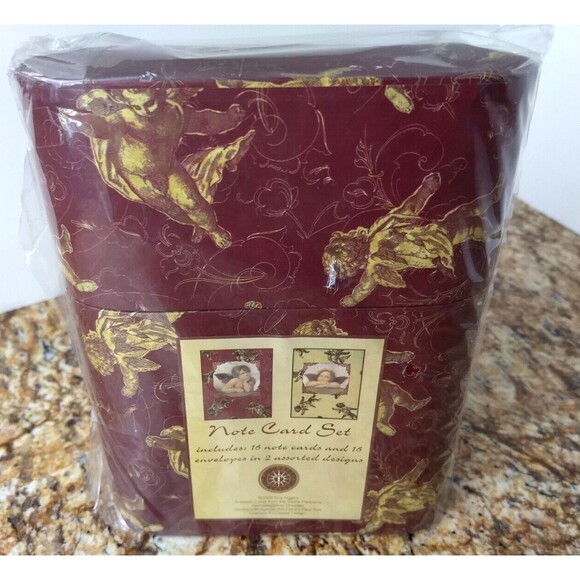 Vintage 2003 Cherubs Note Card Set in Display Case w/ Tassel Cards‎ & Envelopes - Picture 1 of 12